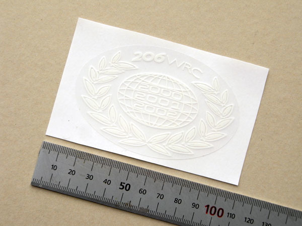 プジョー 206 WRC ワールドラリーチャンピオンシップ3年連続優勝記念ウィンドーステッカー 透明 外貼り 拍卖