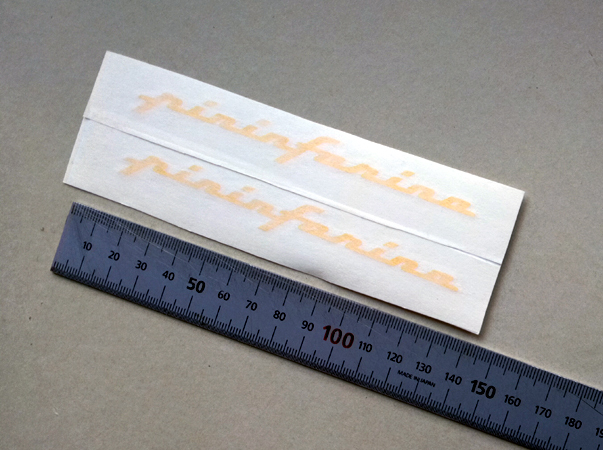 ピニンファリーナ カッティング文字ステッカー 黄 2枚セット 12.0cm拍卖