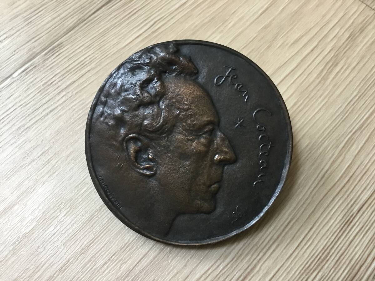 ジャン・コクトー Jean Cocteon フランス コフィン J.H. COEFFIN作 彫刻 1968年 ブロンズレリーフメダル拍卖