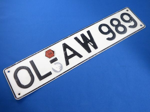 ●ドイツ ナンバープレート ライセンスプレート 直輸入 1枚 OL-AW 989拍卖