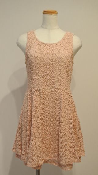 E hyphen world gallery イーハイフン ワールド ギャラリー ワンピース ノースリーブ フレア 総レース ピンク Fサイズ bnbi k2h0125★拍卖