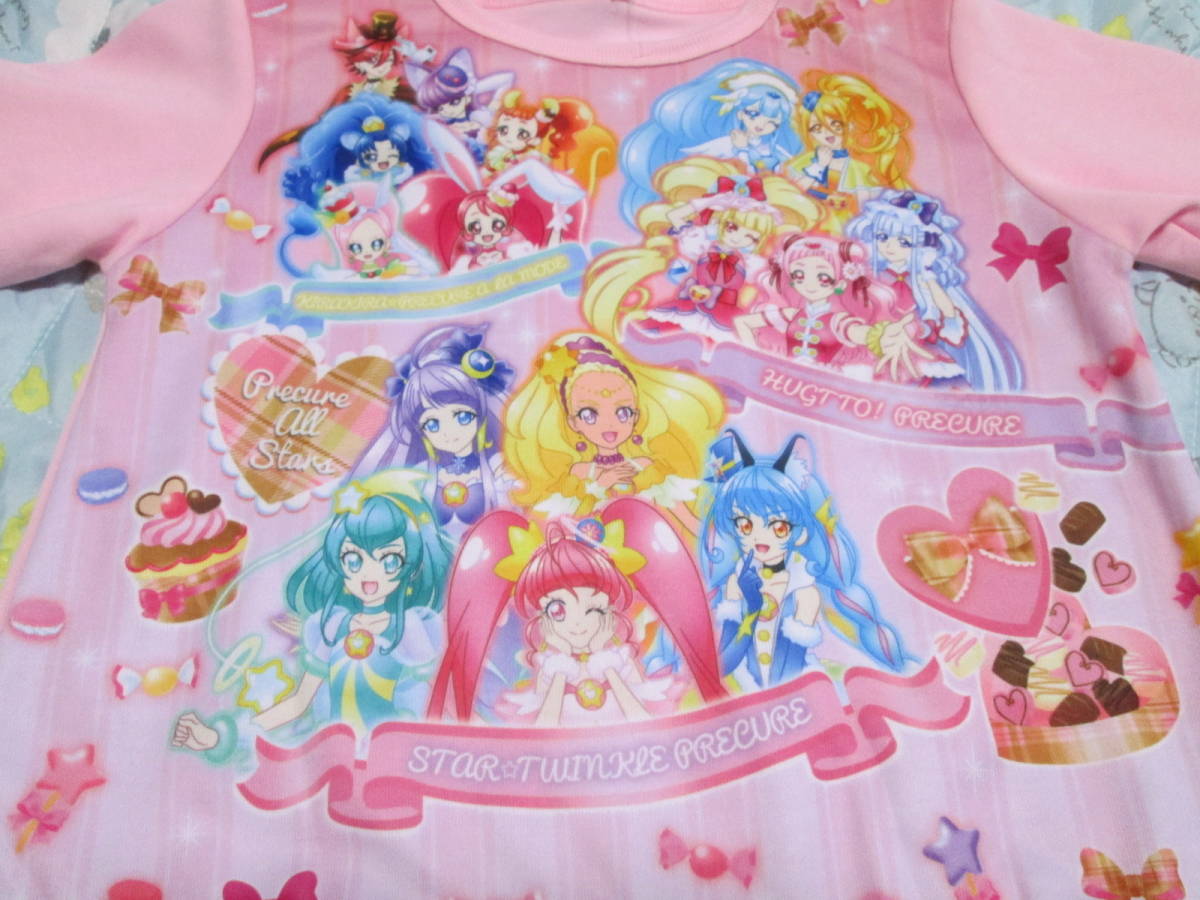 ☆新品♪プリキュアオールスターズ光る長袖パジャマ120cmピンク☆拍卖