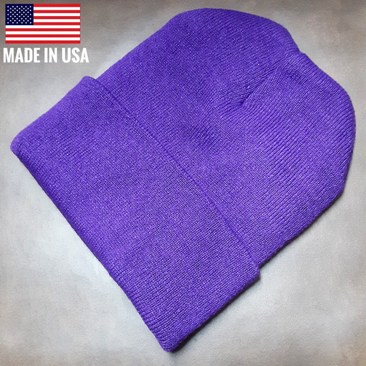 最値!希少ヴィンテージ!デッドストック!USA製!紙タグ!米国L.A買い付け品!ミリタリー ニット キャップ ビーニー!バイオレットパープル!紫拍卖