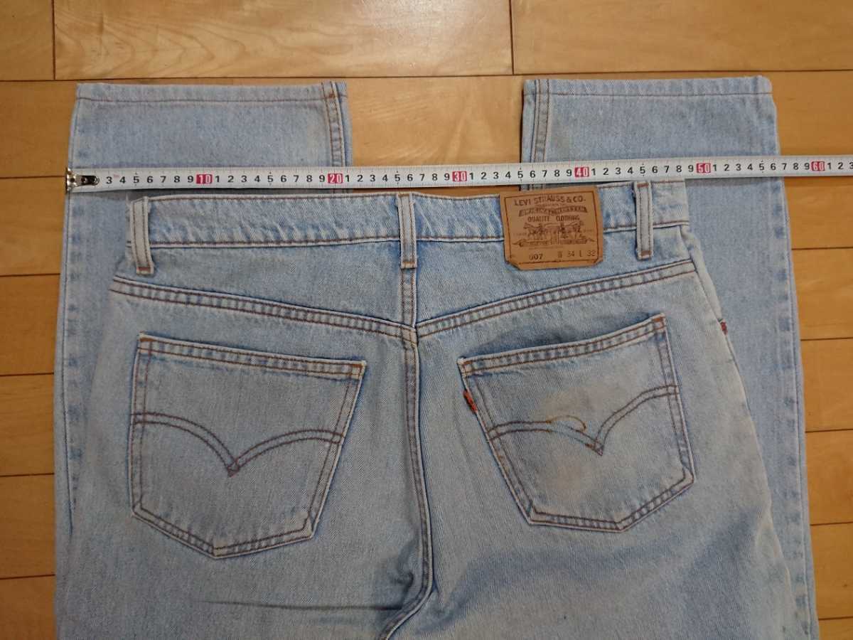 【リユース専門☆ルート3号】リーバイス607人気のテーパード W34 コットン100% オレンジタブ テーパードの効いたストレート。丈夫な厚生地拍卖