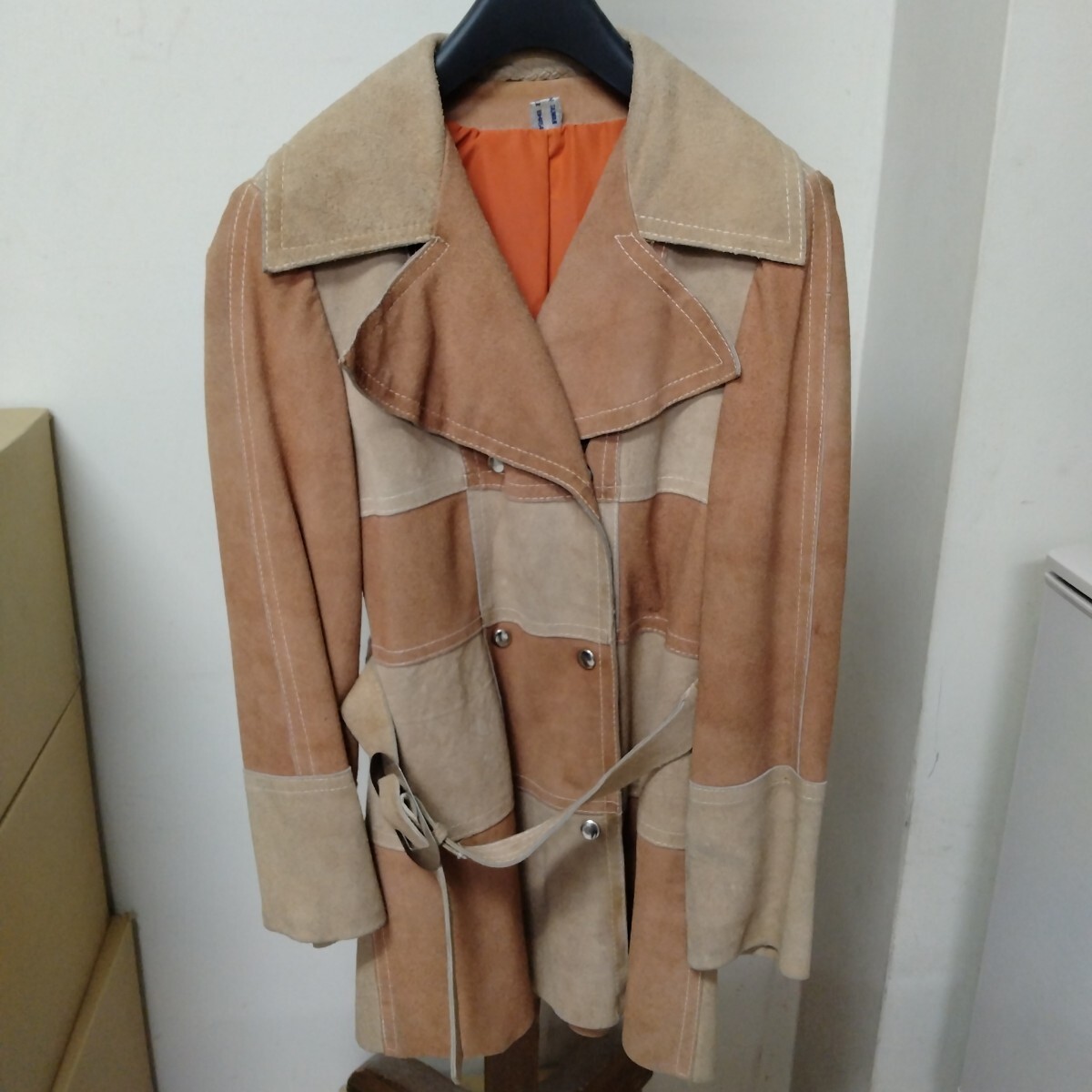 マルチカラー スウェードコート 70's ヴィンテージ クラフトレザー拍卖