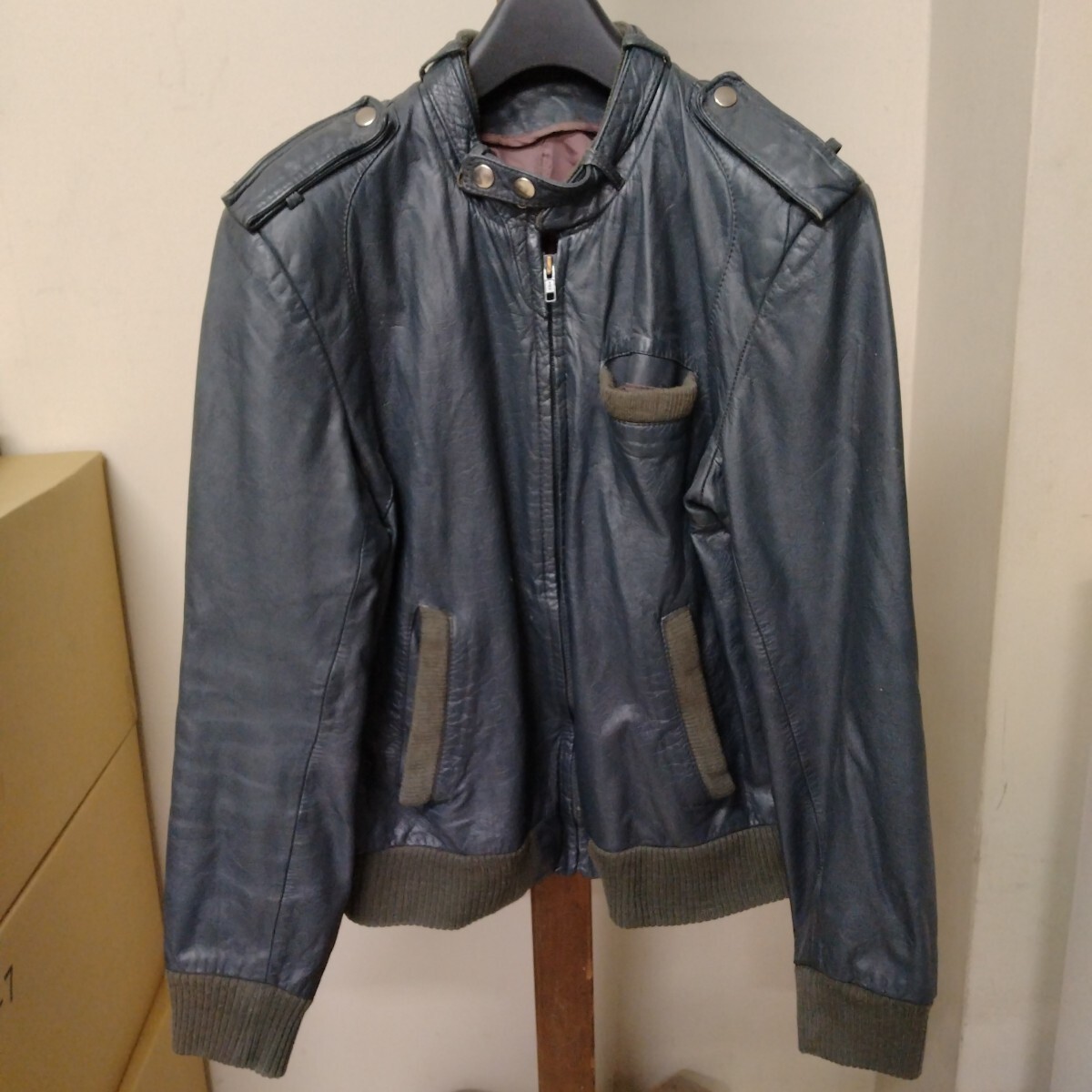 70~80's メンバーズオンリー風 紺レザージャケット ヴィンテージ拍卖