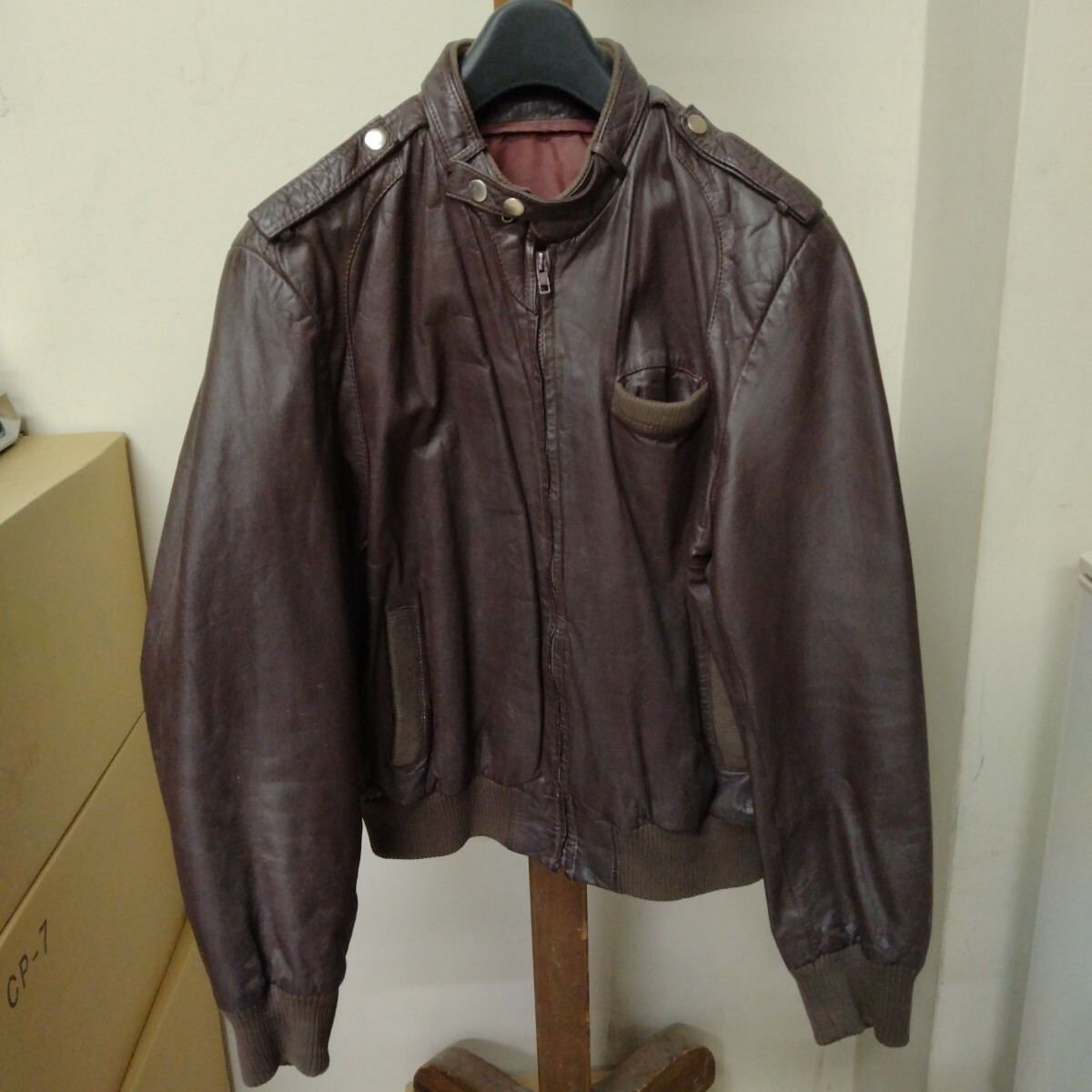 70~80's メンバーズオンリー風 茶レザージャケット ヴィンテージ拍卖
