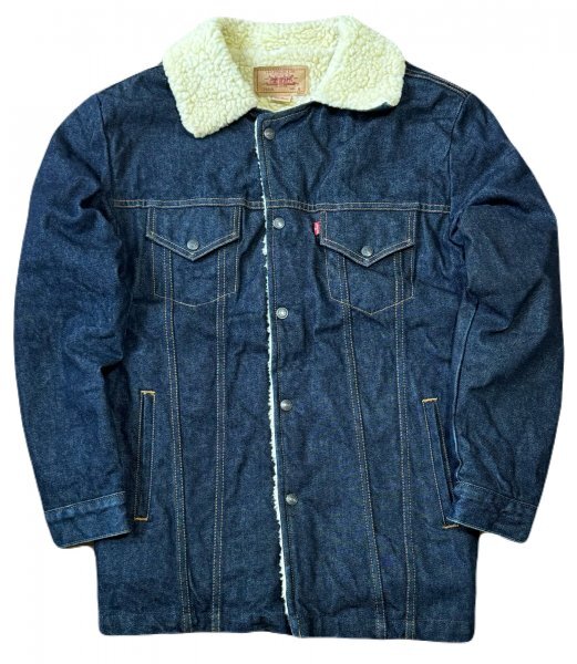 美品 濃紺 ビンテージ 90’s Levi’s リーバイス 70510 デニム ボア ジャケット / ランチ コート 70510−0200 97年製8月拍卖