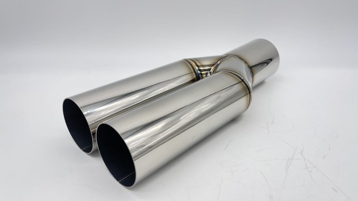 ワンオフマフラー制作用デュアルマフラー出口70φツイン入口76.3φサイズ変更可能拍卖