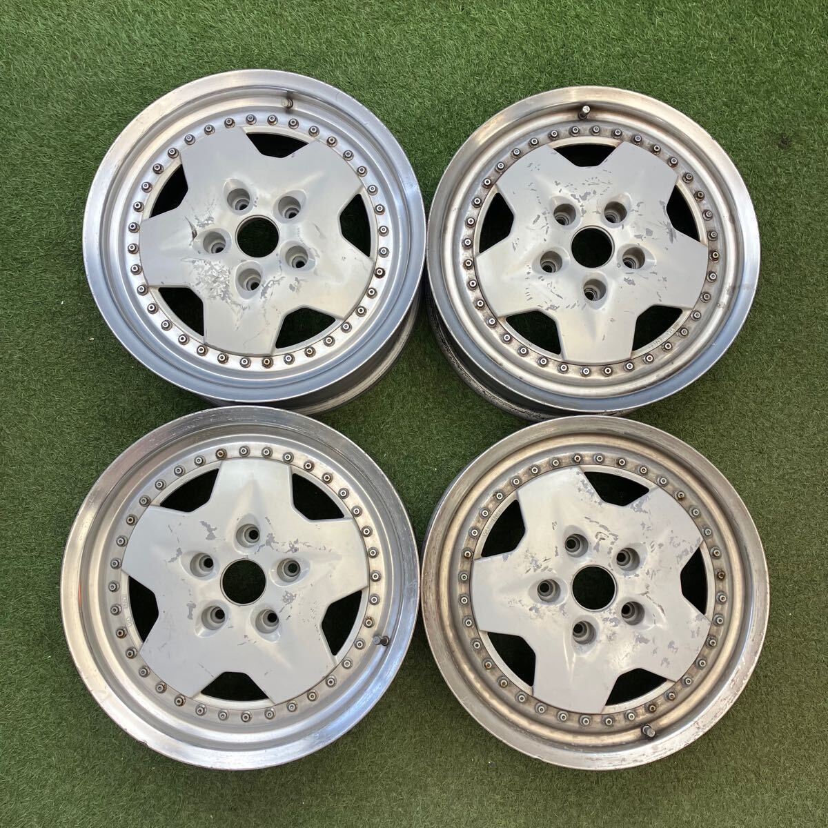 【0656】16インチ 7.0JJ 8.0JJ RAYS CABARA 16×7.0JJ +50 / 16×8.0JJ +49 PCD114.3 5穴 ハブ径73 中古アルミ4本拍卖