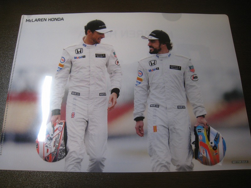 ★C2337 海外クリアファイル ホンダ マクラーレンホンダ・バトン/アロンソ 拍卖
