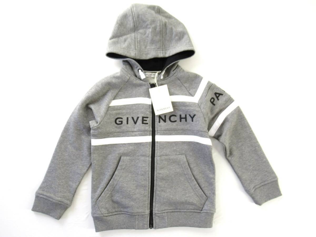 お得!15,000円値下げ!50060G ★本物保証★新品 タグ付き GIVENCHY Kids ジップアップ パーカー ジバンシー 服 子供用 グレー トップス拍卖