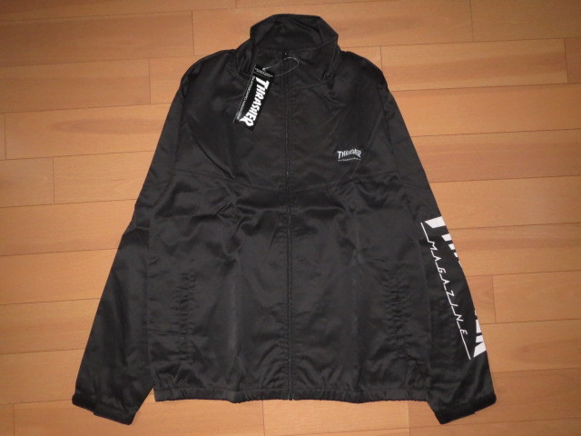 送料無料 特価即決THRASHER スラッシャー 刺繍 プリント FULL ZIP JACKET BLACK 正規品 新品未使用 タグ付(撮影採寸の為開封) 人気完売 XL拍卖