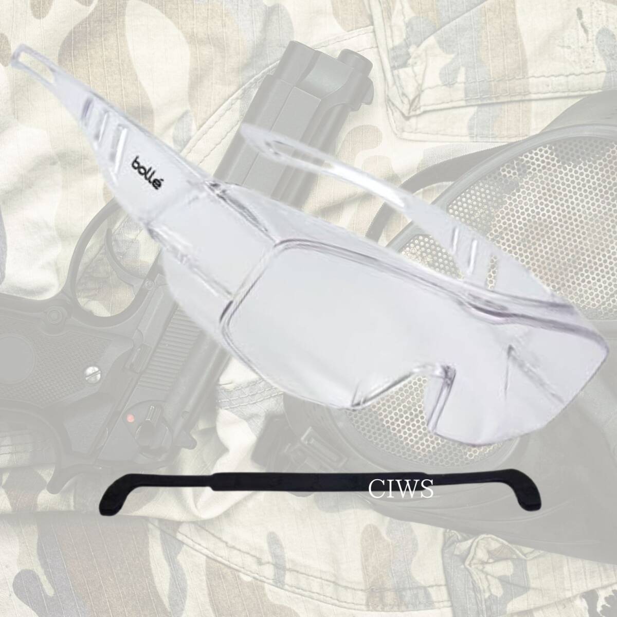 Bolle ボレー シューティングゴーグル OVERLIGHT2 オーバーライト2 クリア + CIWS眼鏡バンド 軽量保護メガネ 眼鏡着用可 問屋正規取引商品拍卖