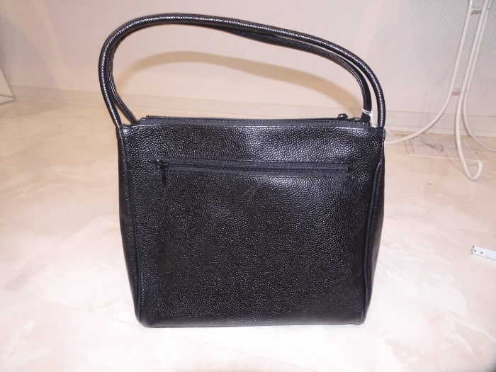 未使用 レディース 牛革 ハンドバッグ 日本製 ブラック 鞄 小分け 大容量 冠婚葬祭 行事 黒拍卖