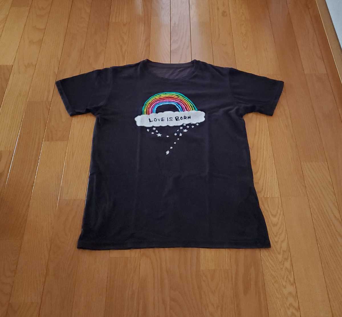 最終値下げ 大塚愛 LOVE IS BORNツアー ライブTシャツ 半袖Tシャツ ブラック系 虹拍卖