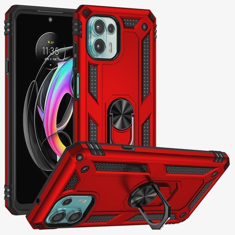 iPhone14 ケース 合金製リング 耐衝撃 車載 軽量 レッド拍卖