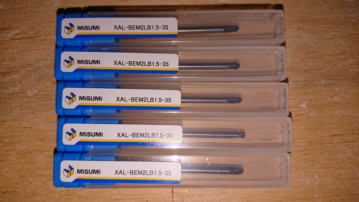 新品 超硬 ボールエンドミル R1.5 首下35mm 5本セット misimi ミスミ製拍卖