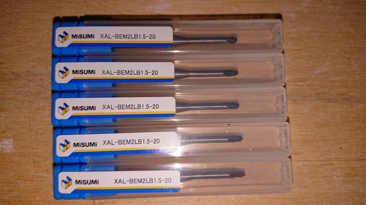 R1.5 首下20mm 5本セット 新品 超硬 ボールエンドミル misimi ミスミ製拍卖