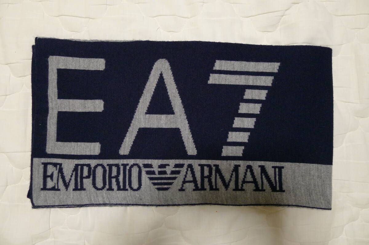 ★処分値下げ!入手困難品★EA7ロゴ編み込み柄★JPN正規品★ニット素材★エンポリオ・アルマーニ/羽生結弦★ロング マフラー スカーフ★拍卖