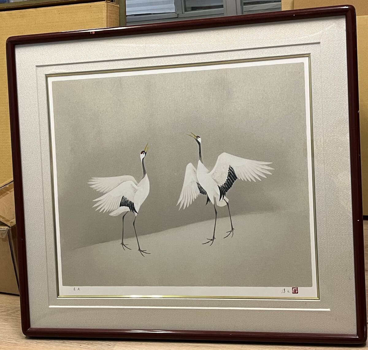 【模写】 シルクスクリーン 額:(約 縦69㎝ × 横77㎝ × 厚み3㎝)拍卖