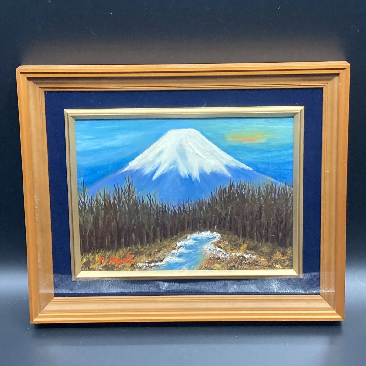 【模写】 油彩画 風景画  額 (約)縦39㎝×横48㎝×厚み5cm 拍卖