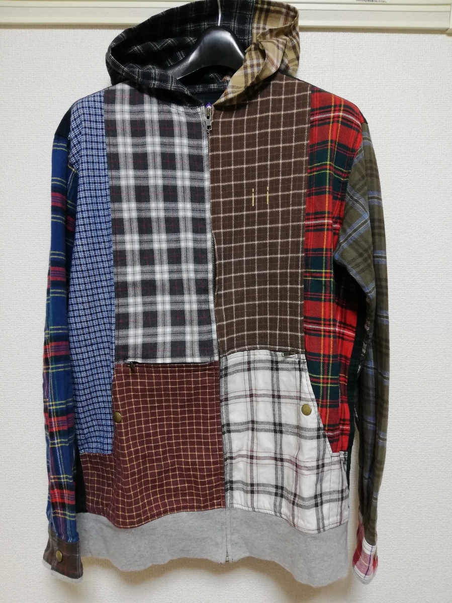【即決】初期 shantii シャンティー パッチワーク チェック パーカー M リメイク 再構築 クレイジーパターン ムラジュン拍卖
