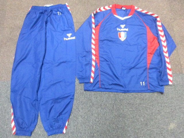 hummel ヒュンメル ナイロンジャージ上下セットアップ メンズXO XXL ウインドブレーカー上下 サッカージャージ ビッグサイズ ピステ01119拍卖