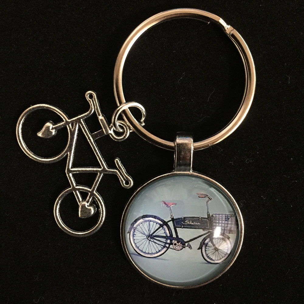 バイシクル 自転車 キーホルダー かわいい 自転車柄 アンティーク レトロ ビンテージ キーリング チャーム付き バッグアクセサリー拍卖