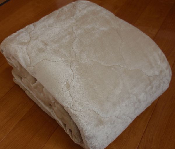 冬用暖か♪フランネル敷パッド 200×200㎝ ファミリーサイズ ベージュ系拍卖