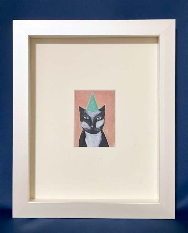アーレイ・シュワルツ●真作●Arleigh Schwarz●アクリル 肉筆原画 一点物■猫 ねこ■タキシードキャット■パーティー■可愛い■動物■cat拍卖