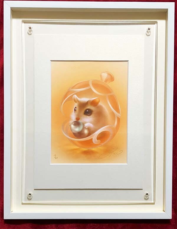 ★ SHU●真作●シュウ●ジクレー版画 10/50 人気イラストレーター 直筆サインあり■可愛い動物■りす シマリス■不思議の国のアリス拍卖