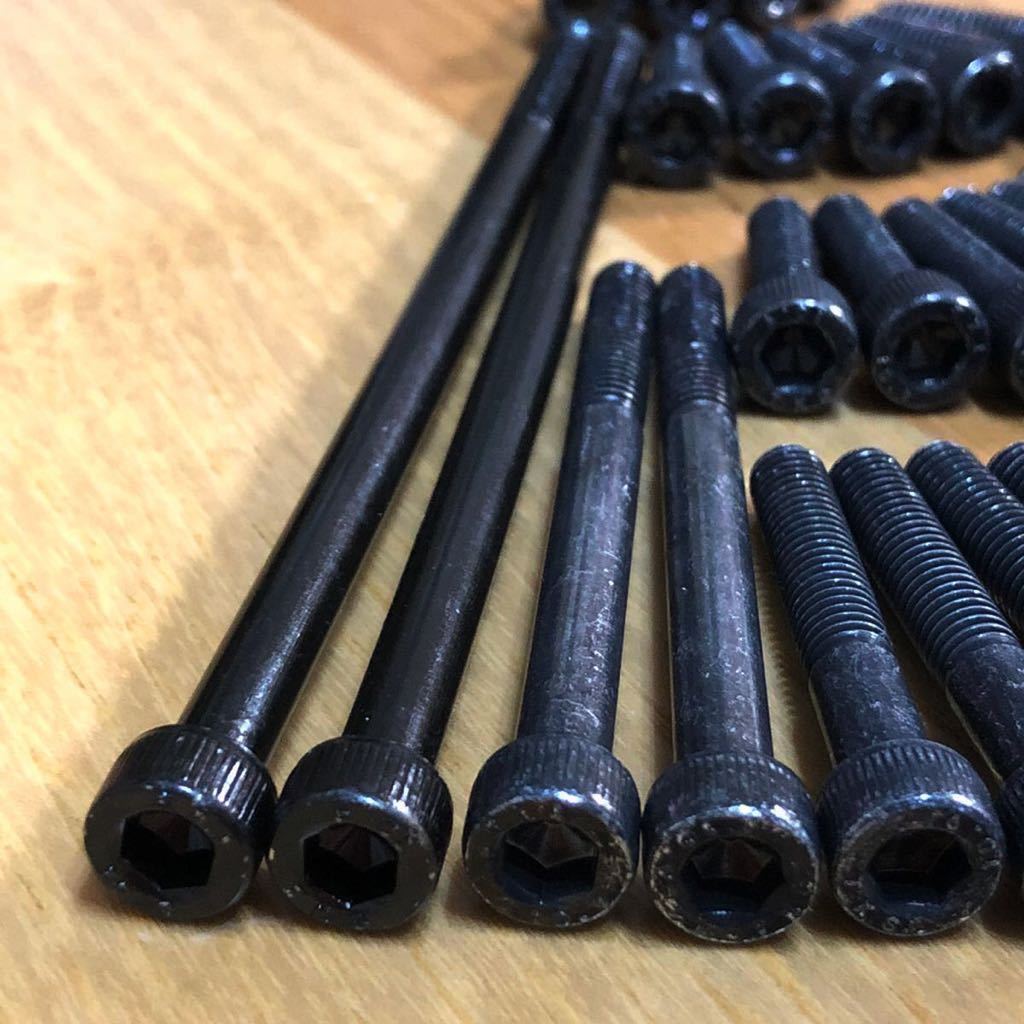 Z1 Z2 ブラックメッキ エンジンカバーボルト スチール製キャップボルト クランクケースカバー 錆に強いブラックメッキ仕様 Z750FX KZ拍卖
