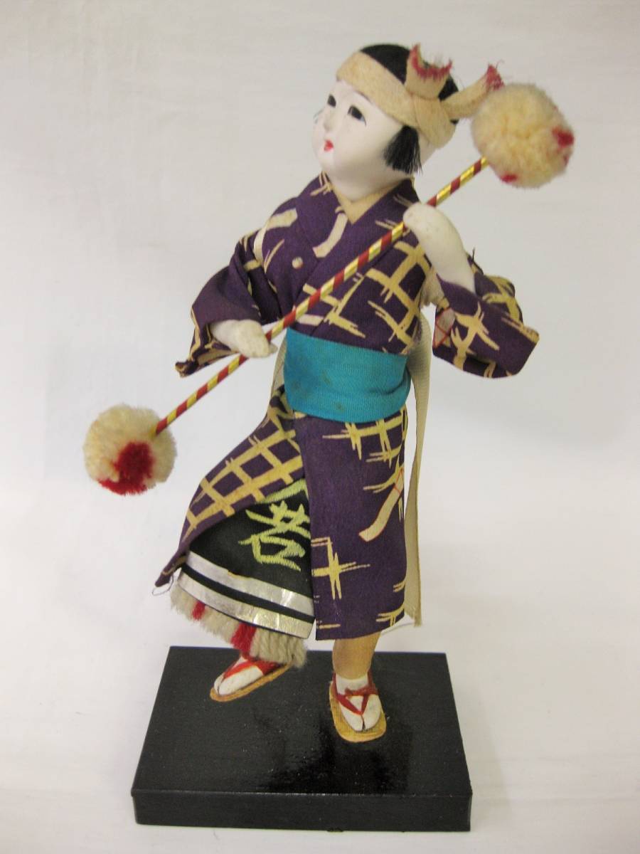 A5) 昭和レトロ 人形 祭 舞踊 人若 置物 当時物 日本 / インテリア 飾り オブジェ ディスプレイ にも拍卖