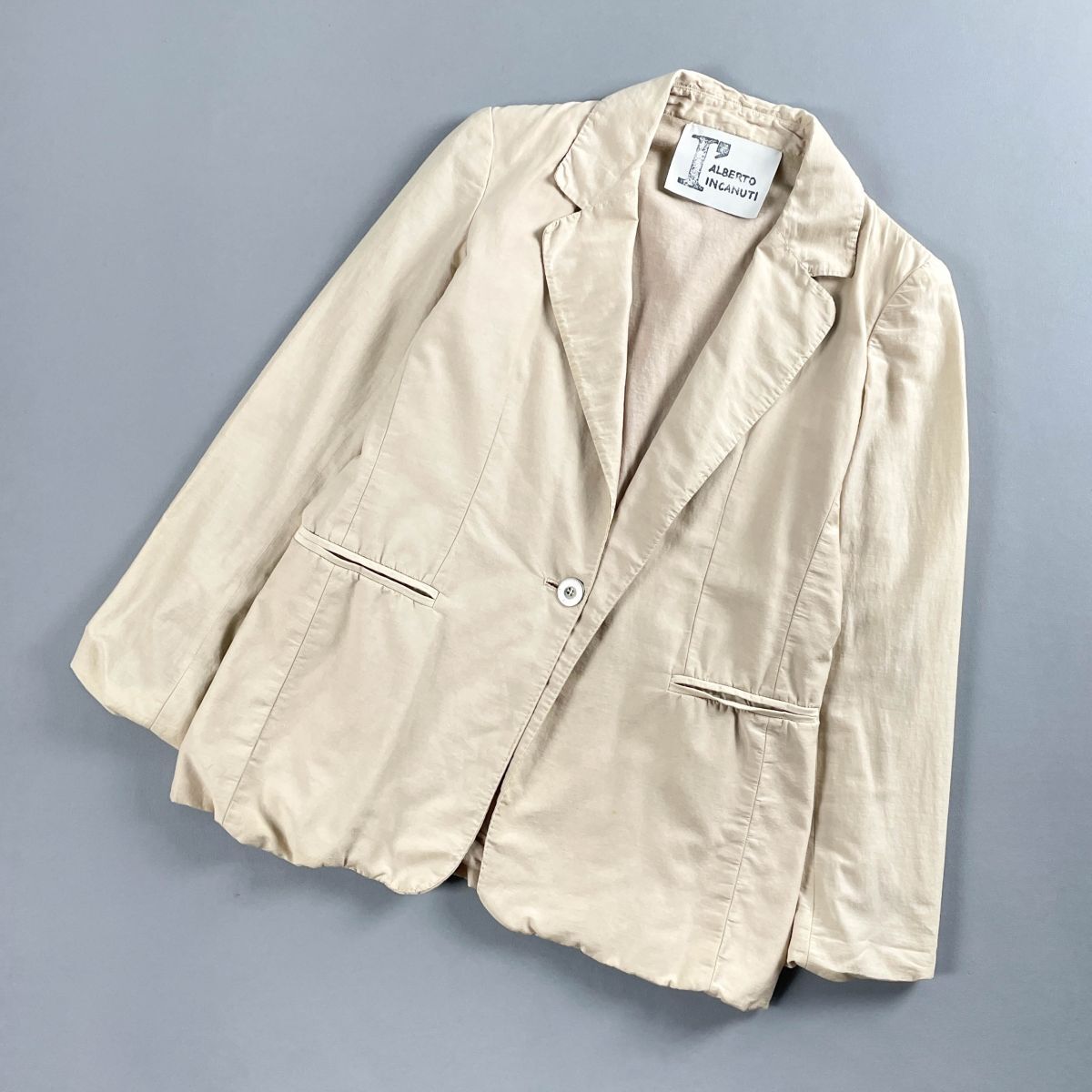 ALBERTO INCANUTI アルベルトインカヌティ ベイクルーズ コットンジャケット シルク混 サイドベンツ ピンクベージュ サイズ*XC881拍卖