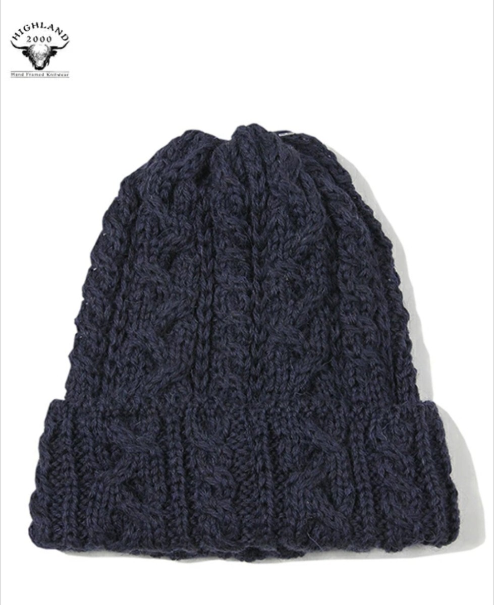 ★即決★ハイランド2000 ボブキャップ ブリティッシュウール100% 新品未使用 ネイビー goout surf snow拍卖