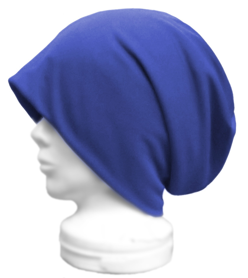 ◇送料無料◇ ハンドメイド◆ルーズワッチキャップ◆吸水速乾スポーツニット/ブルー系 ◇ゆったりサイズ・小顔効果・オールシーズン◇ 拍卖