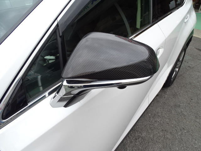 商品製造過程動画付!新品未使用 レクサスNX200 300系 前期後期共通 光沢リアルカーボン ドアミラーカバー左右 専用設計 貼り付け装着拍卖