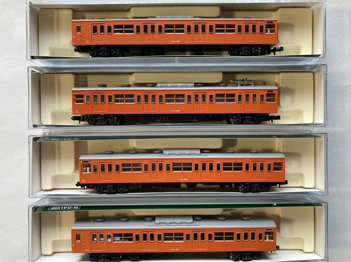 【未使用保管品】 KATO Nゲージ 103系通勤形電車 単品4両セット オレンジ M車あり(400x-2)拍卖