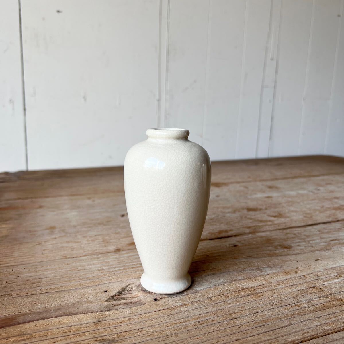 NO.27 貫入 小 花器 デッドストック 磁器 陶器 検: フラワーベース 花瓶 花入れ 生け花 ガーデニング アンティーク ビンテージ拍卖