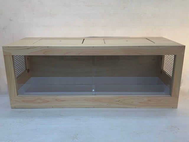 RepBox 大型木製ケージ1200×450×450 リクガメ、フトアゴヒゲトカゲ、ハリネズミ、爬虫類、小動物用 未使用 ナチュラルカラー拍卖