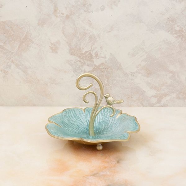 バード アクセサリートレー フラワー アクセサリー置き 小物入れ ブルー 収納 飾り インテリア 雑貨 オブジェ おしゃれ かわいい ブルー拍卖