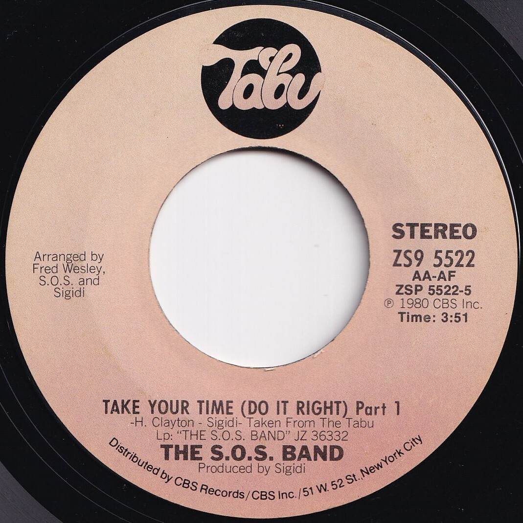 S.O.S. Band Take Your Time (Do It Right) Tabu US ZS9 5522 209268 SOUL DISCO ソウル ディスコ レコード 7インチ 45拍卖