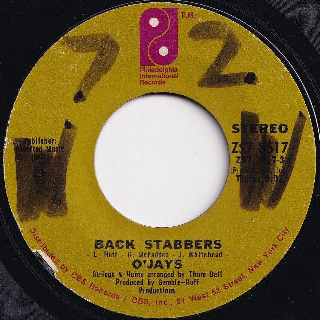 O'Jays Back Stabbers / Sunshine Philadelphia International US ZS7 3517 209341 SOUL ソウル レコード 7インチ 45拍卖