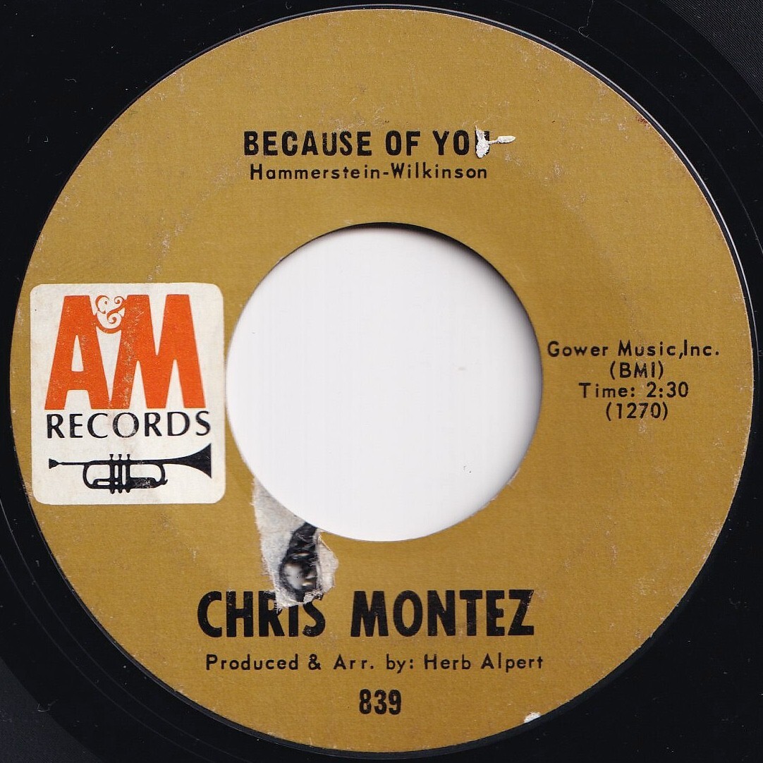 Chris Montez Because Of You / Elena A&M US 839 209147 JAZZ ジャズ レコード 7インチ 45拍卖
