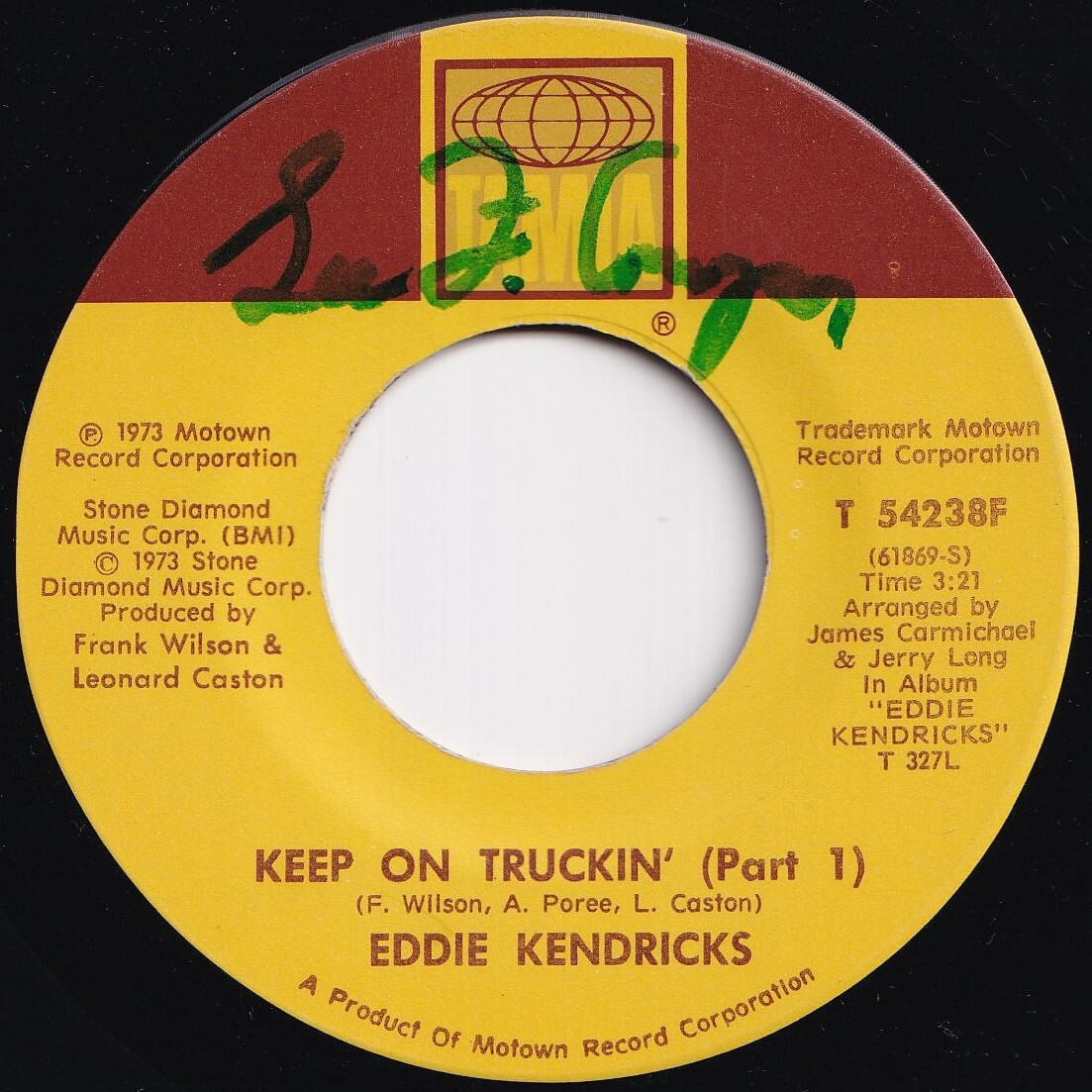 Eddie Kendricks Keep On Truckin' (Part 1) / (Part 2) Tamla US T 54238F 209133 SOUL ソウル レコード 7インチ 45拍卖