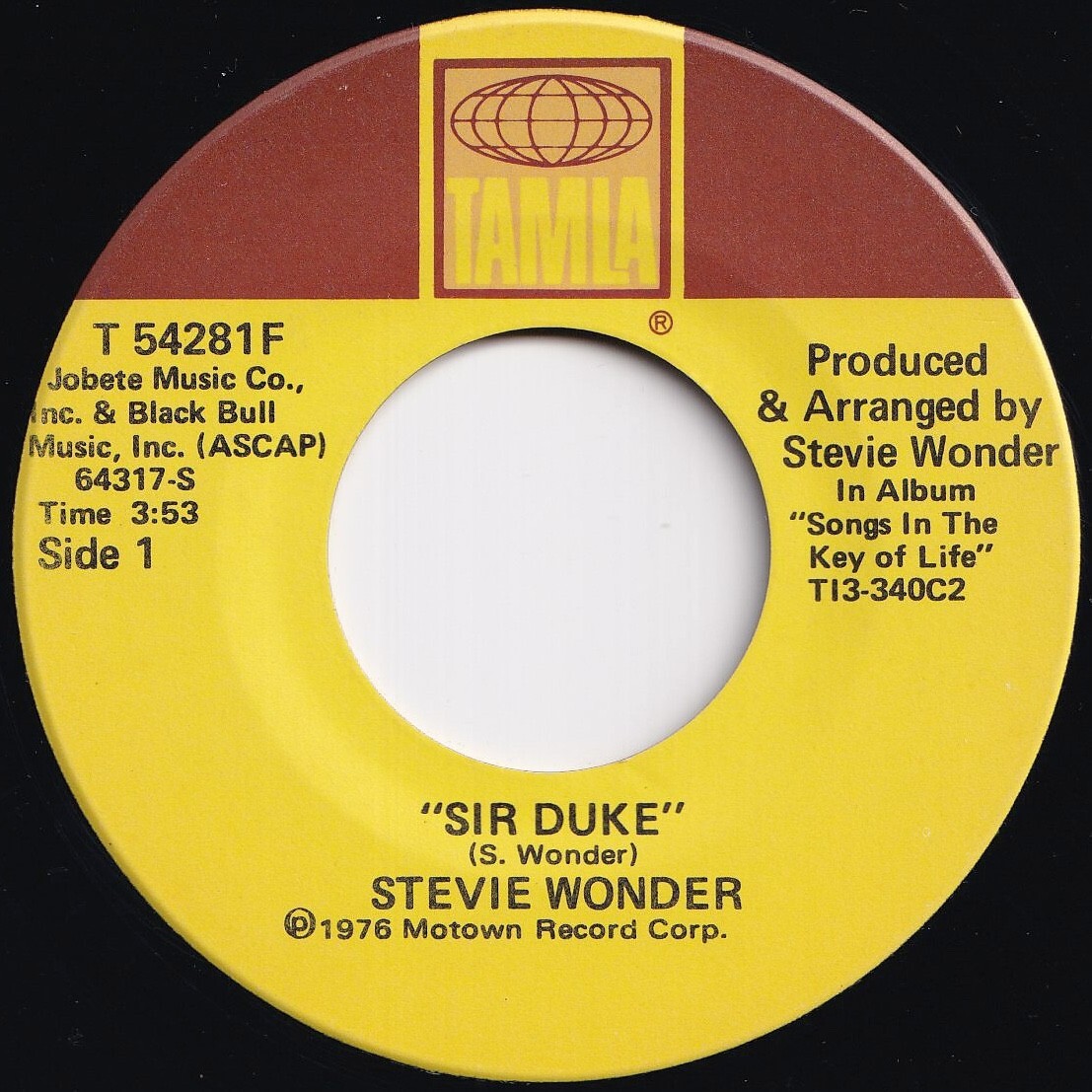 Stevie Wonder Sir Duke / He's Misstra Know-It-All Tamla US T 54281F 209069 SOUL ソウル レコード 7インチ 45拍卖