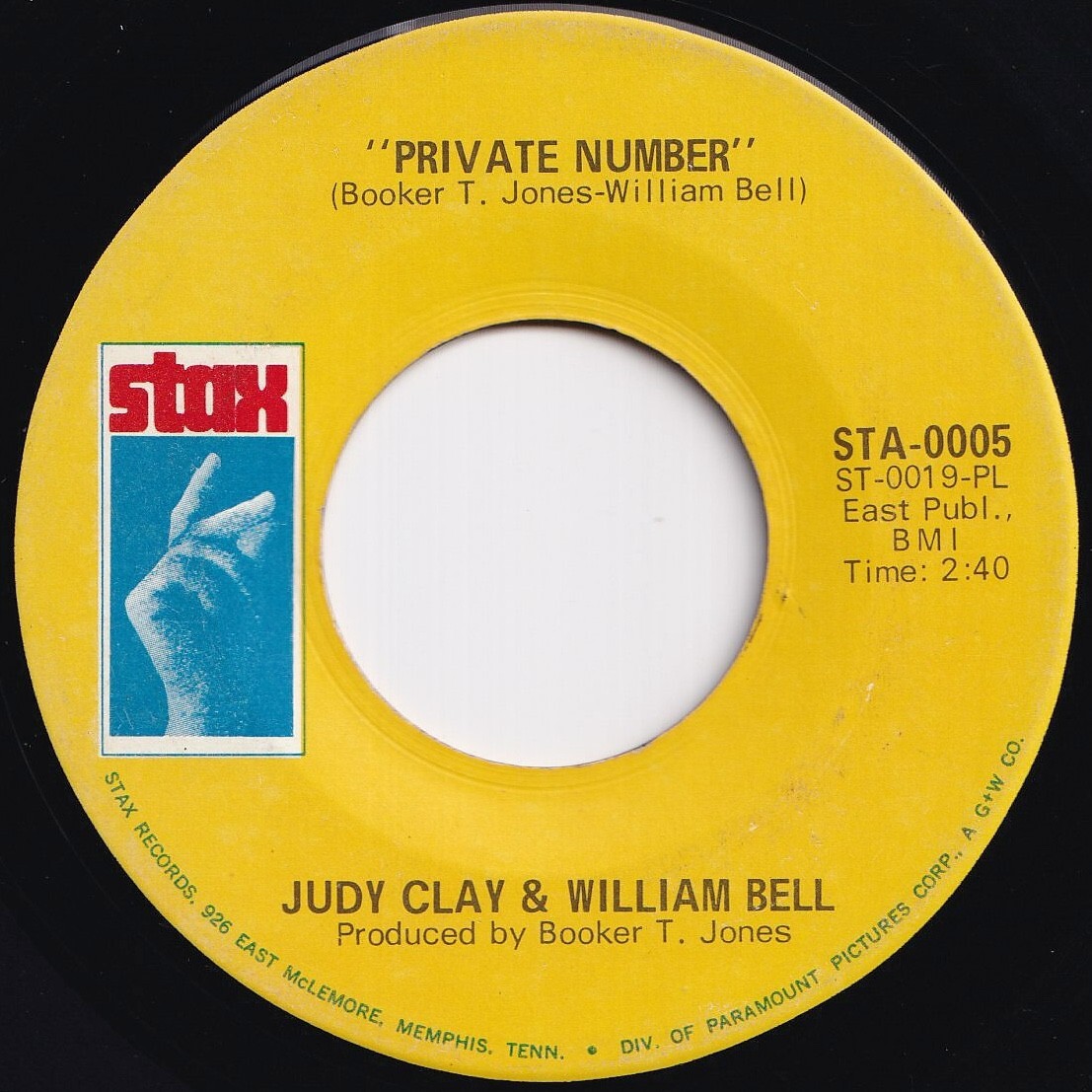 Judy Clay, William Bell Private Number / Love-Eye-Tis Stax US STA-0005 209161 SOUL ソウル レコード 7インチ 45拍卖