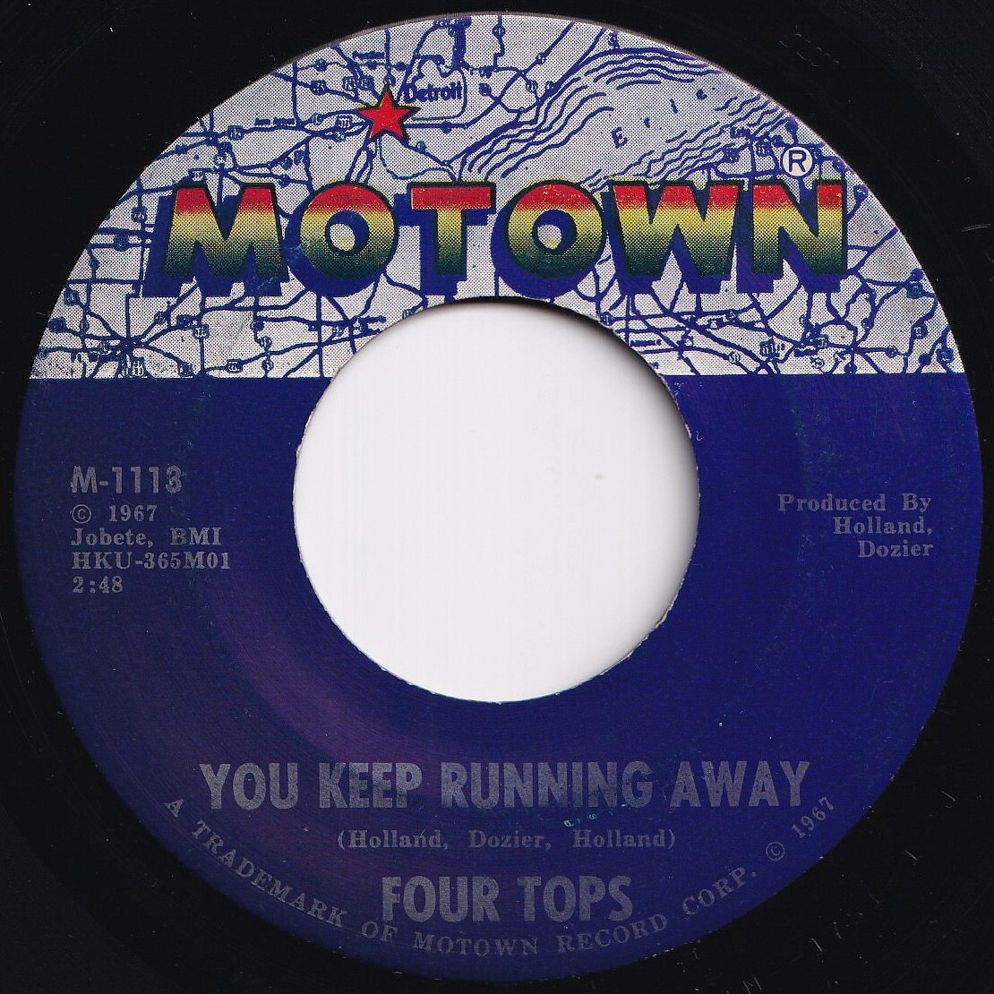 Four Tops You Keep Running Away / If You Don't Want My Love Motown US M-1113 209158 SOUL ソウル レコード 7インチ 45拍卖