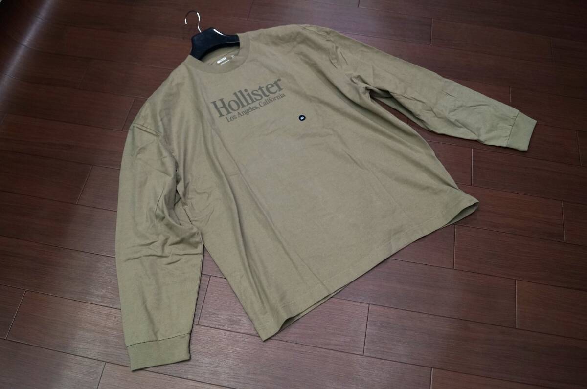 Hollister ロゴグラフィック 長袖 Tシャツ/XXL/ブラウン系/メンズ ホリスター アバクロ A&F ロンT 長袖カットソー プリント ビッグサイズ拍卖